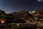 A night view of Hunza Valley in a Moon Light with Mountains